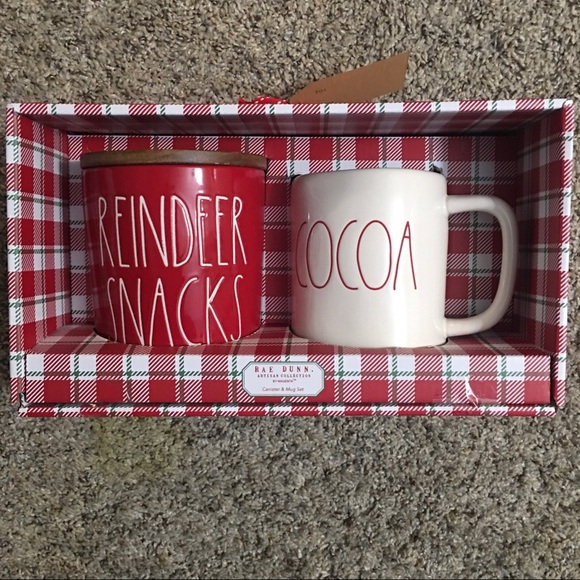 Rae Dunn Other - Rae Dunn Reindeer Snack/Cocoa Mug Set NWT